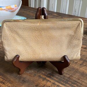HOBO international the original Lauren wallet kiss lock beige snakeskin look